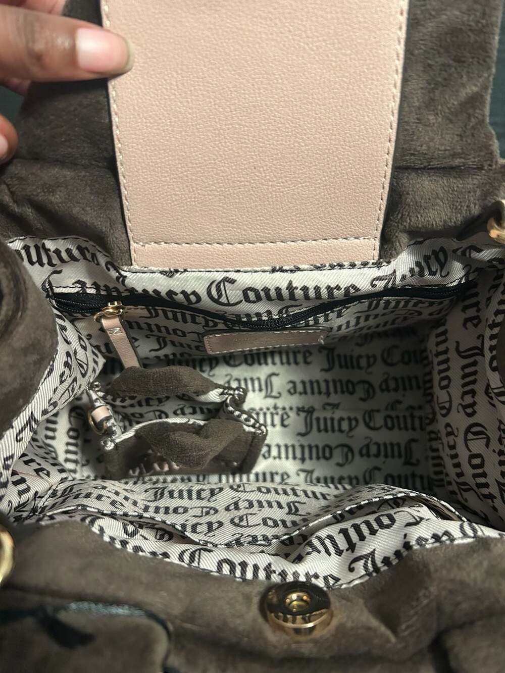 Juicy Couture Better Together 2-in-1 Mini Square Tote Bag in Chocolate - Picture 6 of 8